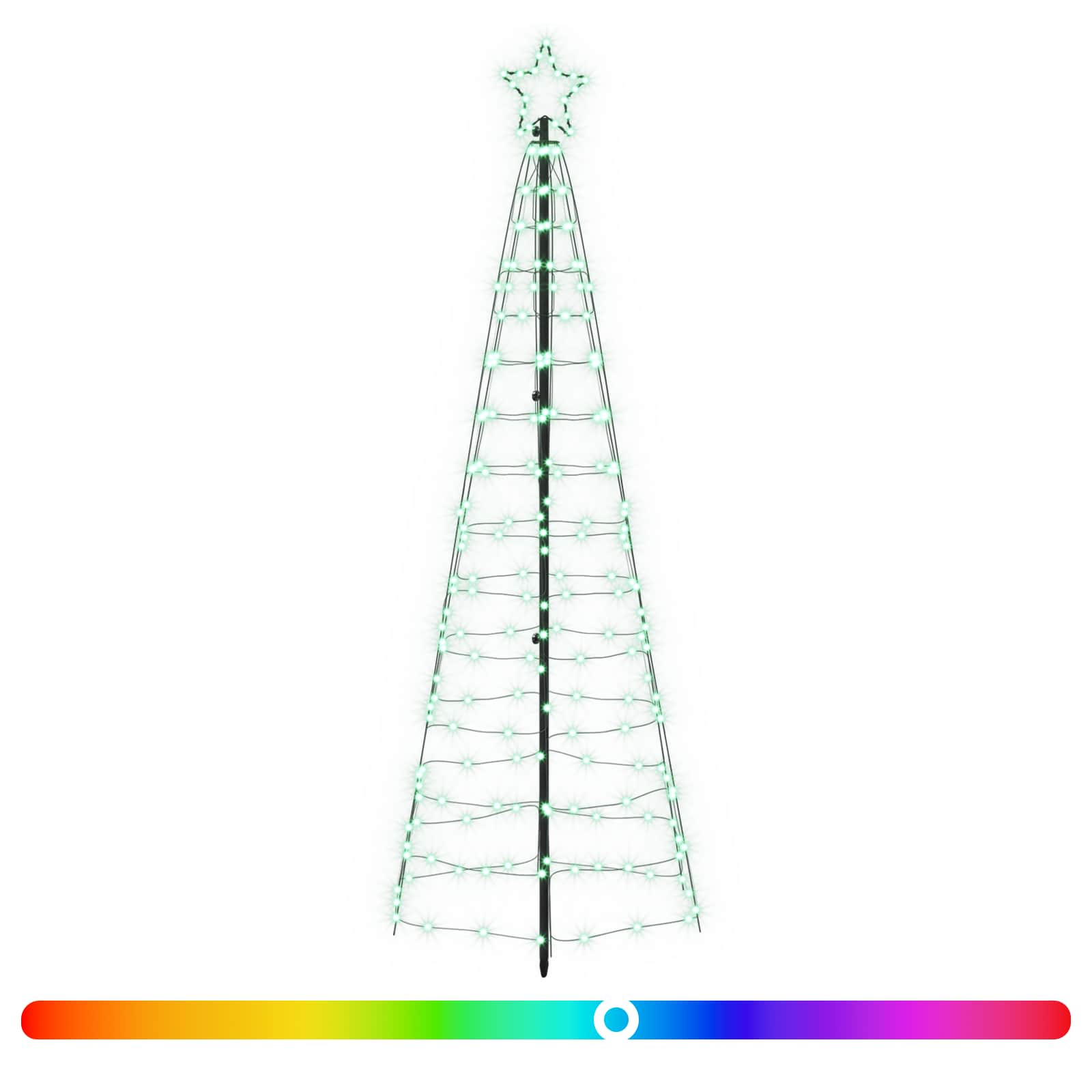 LED božično drevesce 250 cm 300 LED Večbarvno Jeklo Črna