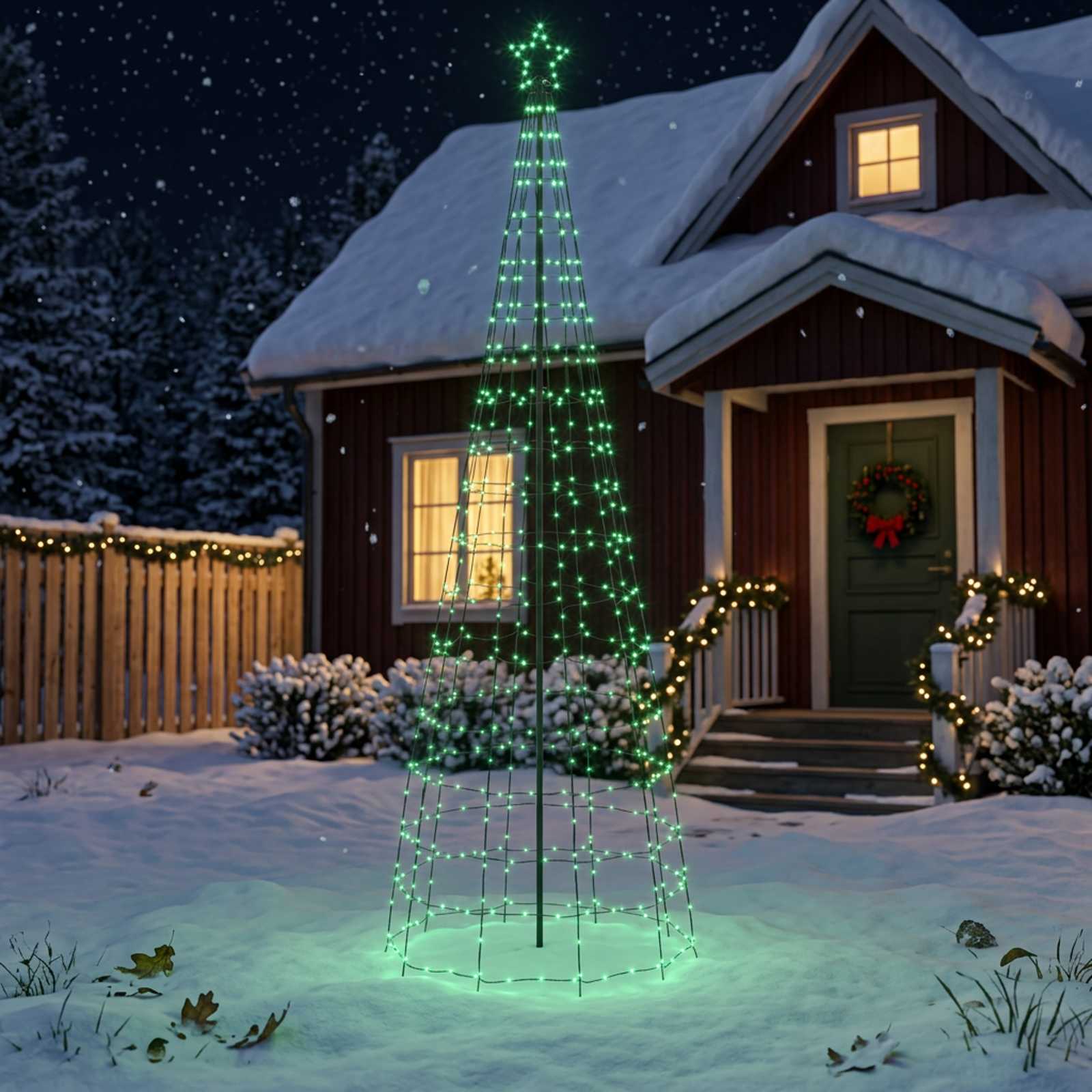vidaXL LED juletræ 300 cm 390 LED'er RGB Stål RGB