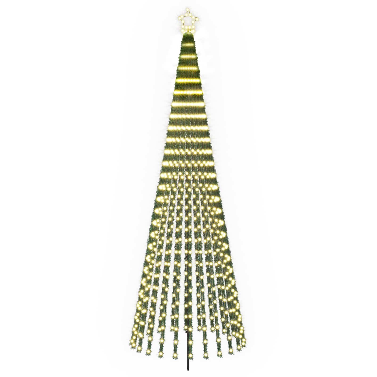 vidaXL LED vianočný stromček 300 cm 668 LED Teplá biela Oceľ Čierna