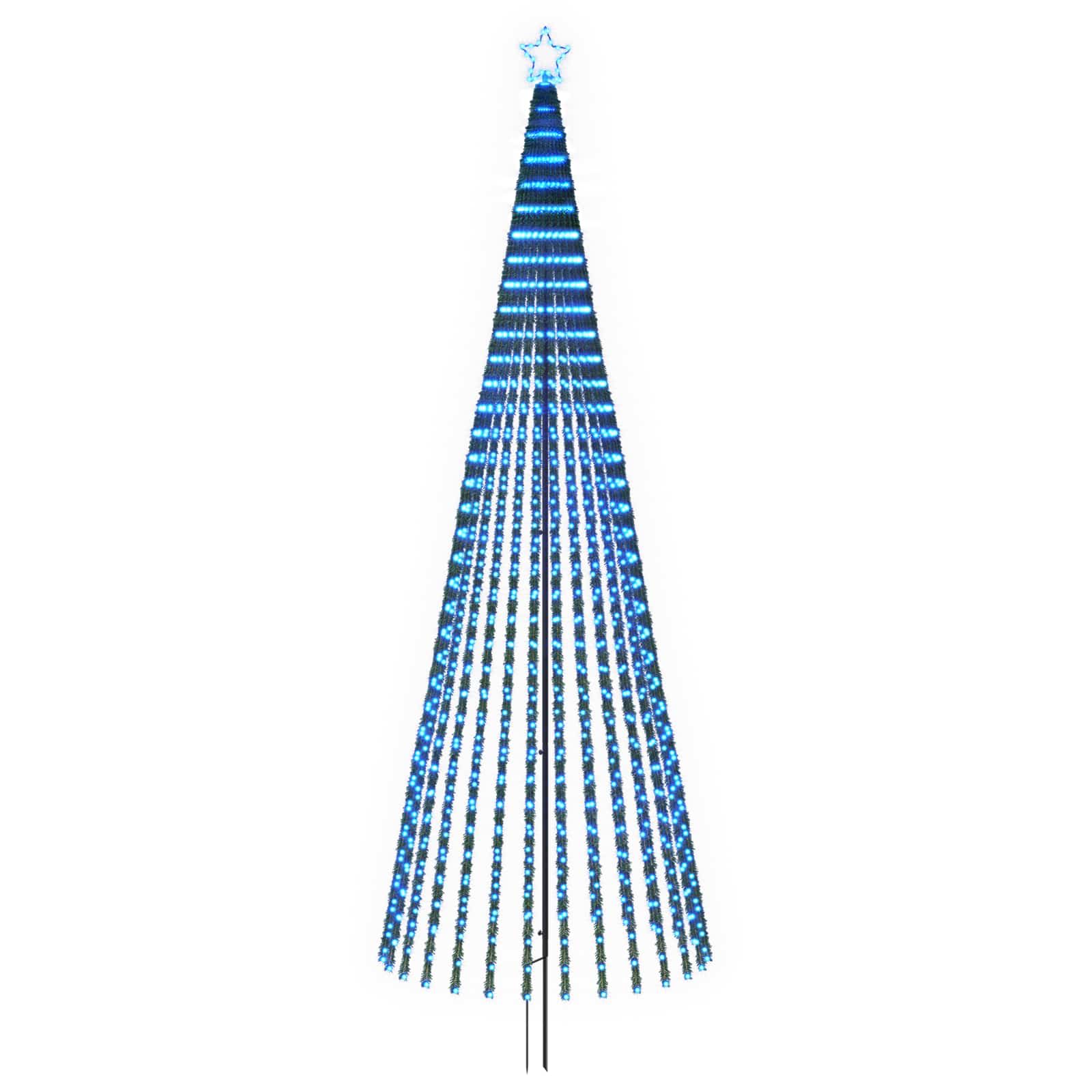 vidaXL LED vianočný stromček 400 cm 1028 LED Modrá Oceľ Čierna