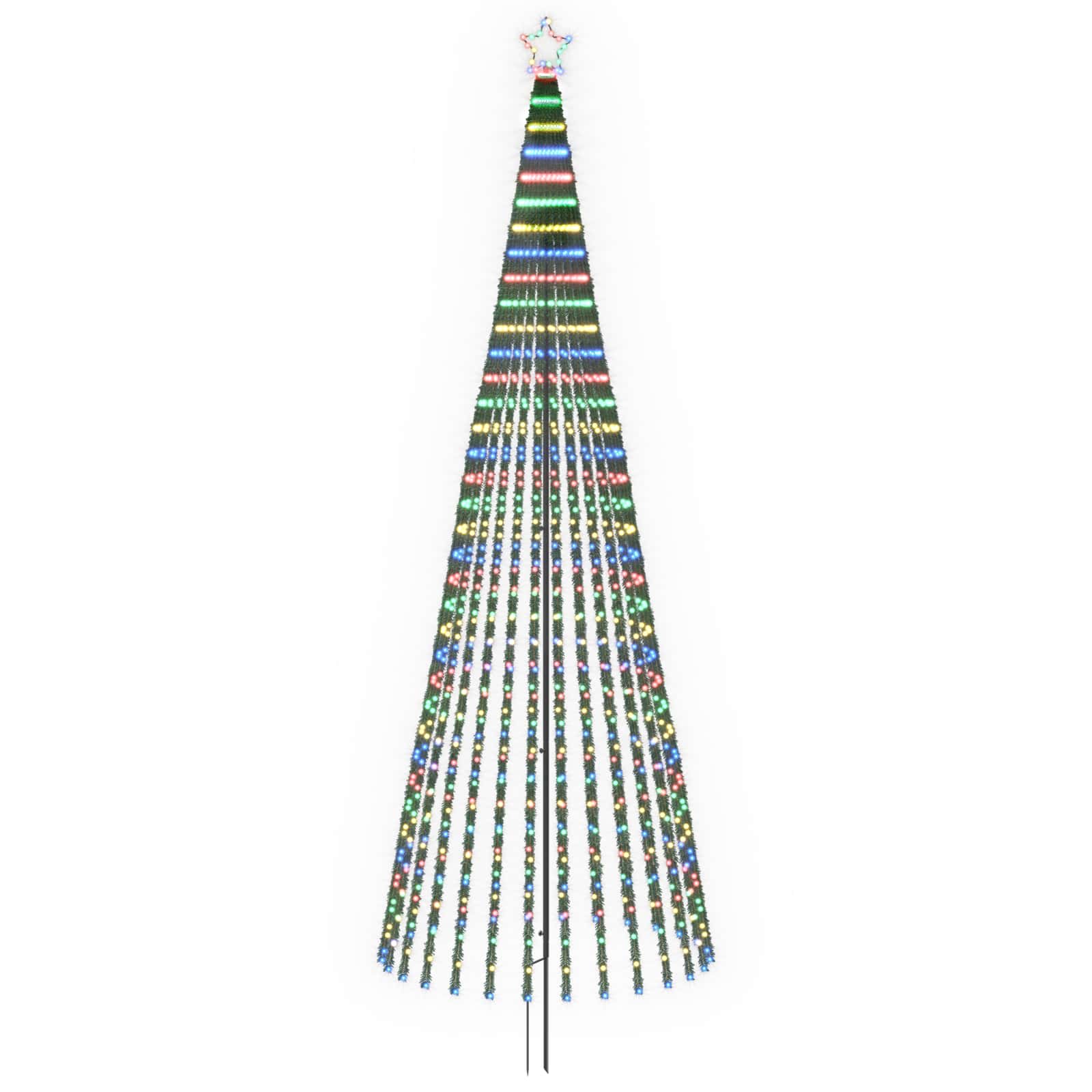 vidaXL LED vianočný stromček 400 cm 1028 LED Viac farieb Oceľ Čierna