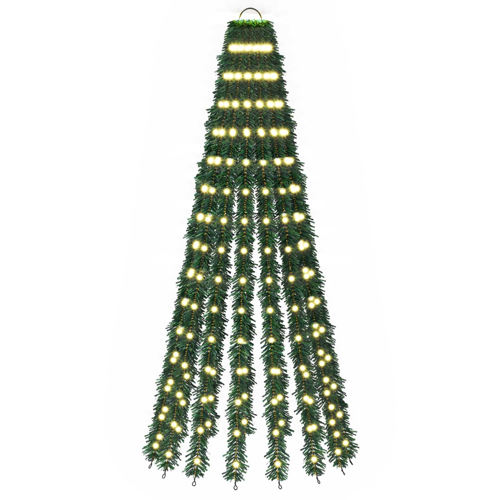 vidaXL LED vianočný stromček 150 cm 240 LED Teplá biela Oceľ Zelená