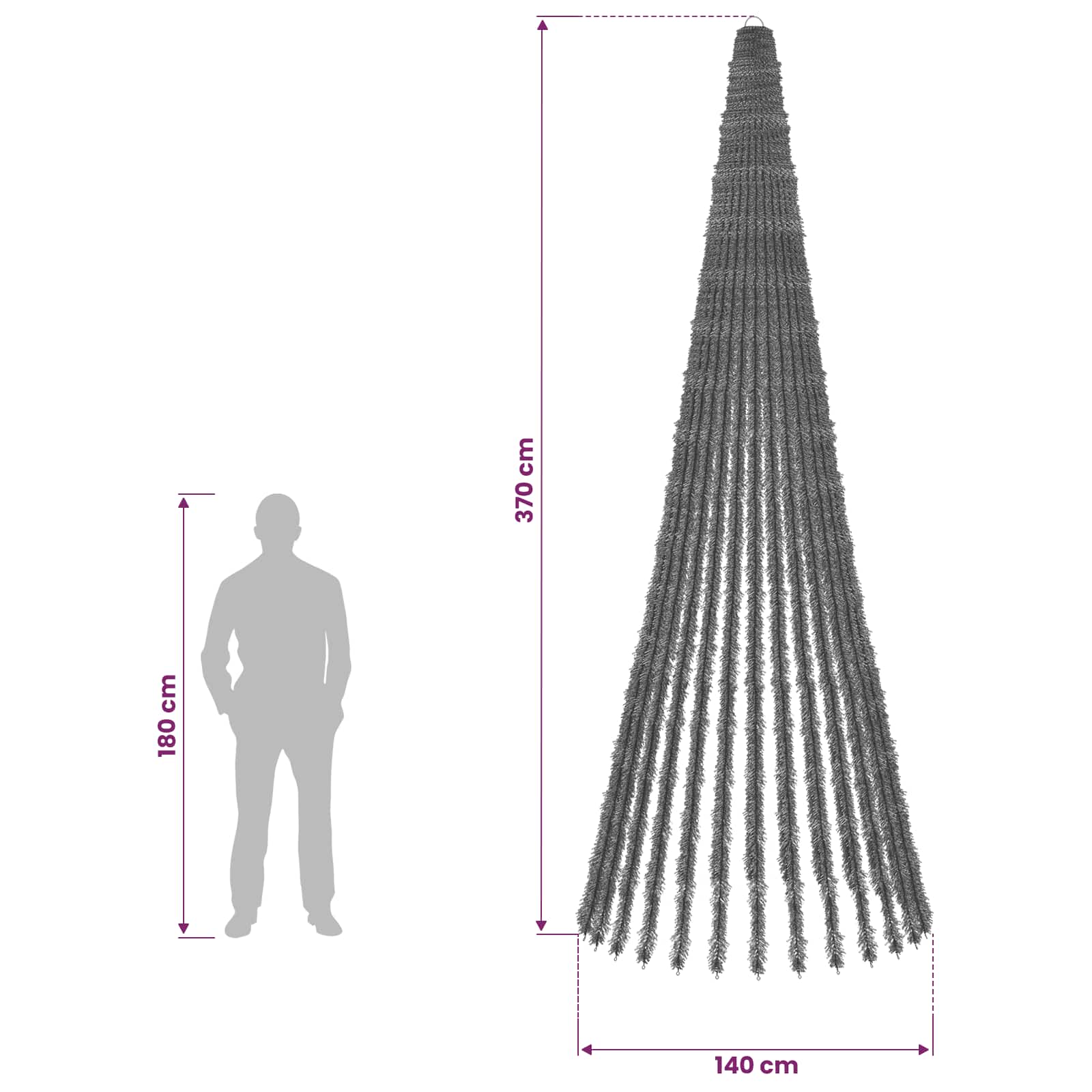 LED Christmas Tree 1008 LEDs Cold size guide