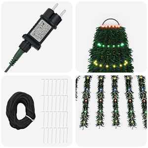 LED vánoční strom EKENAS 370 cm 1008 LED Vícebarevná Ocel - obrázek 4