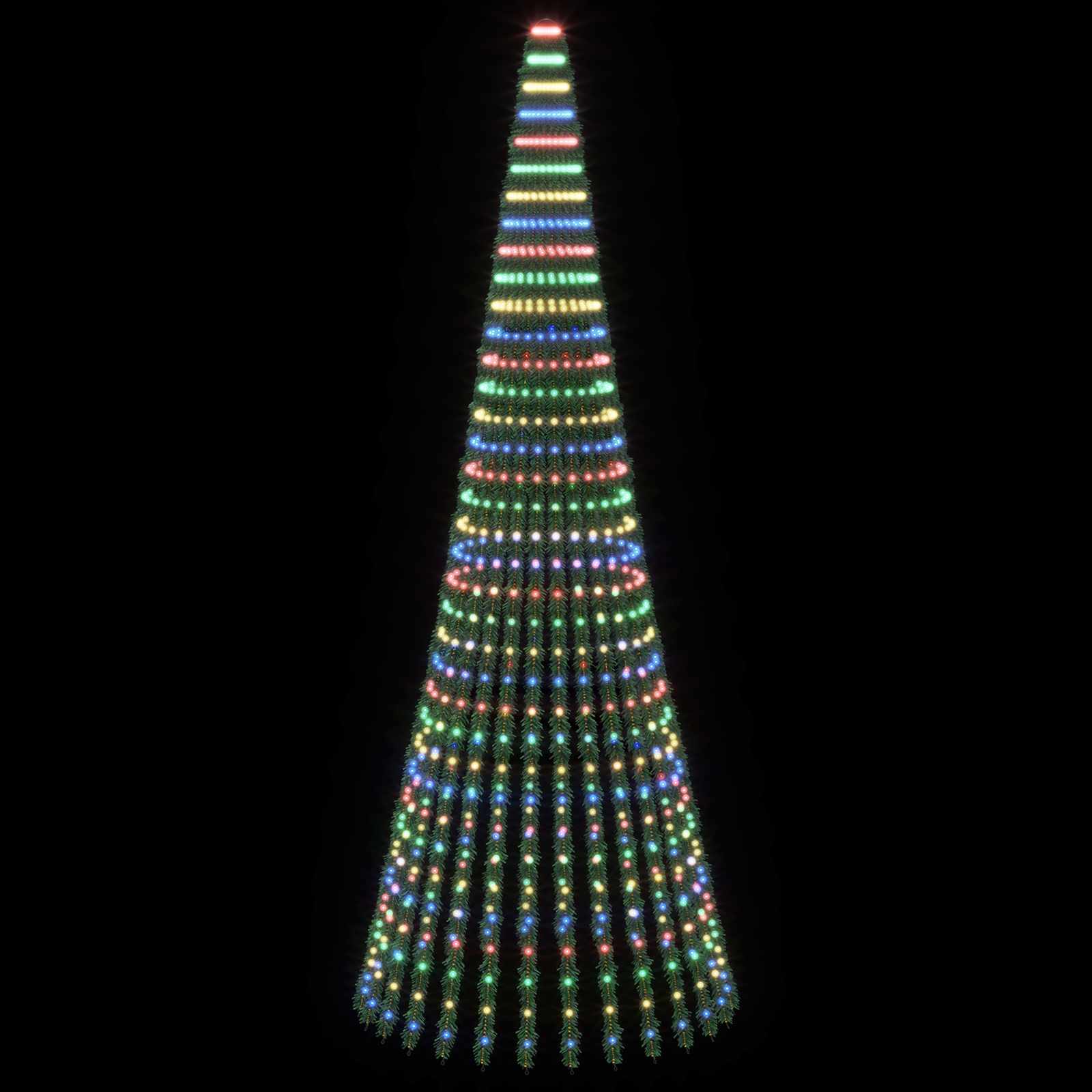 LED božično drevesce 370 cm 1008 LED Večbarvno Jeklo Zelena