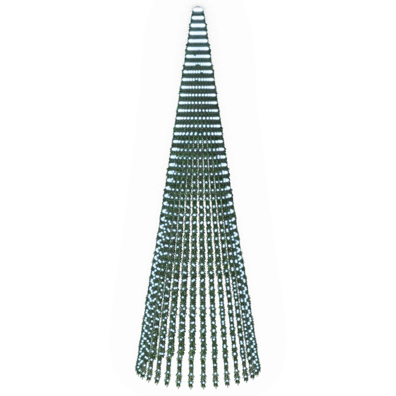 vidaXL LED vianočný stromček 470 cm 1504 LED Studená biela Oceľ Zelená