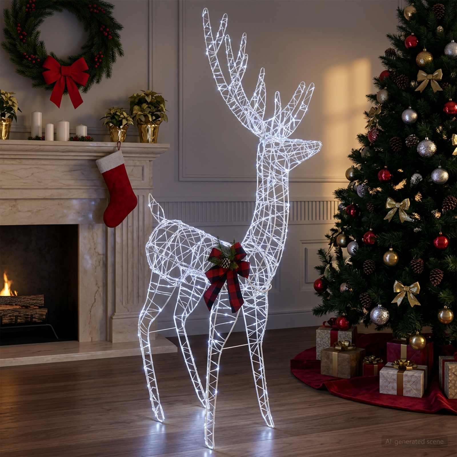 3D božični jelen LOVIISA 560 LED Hladno bela 96 x 40 x 180 cm