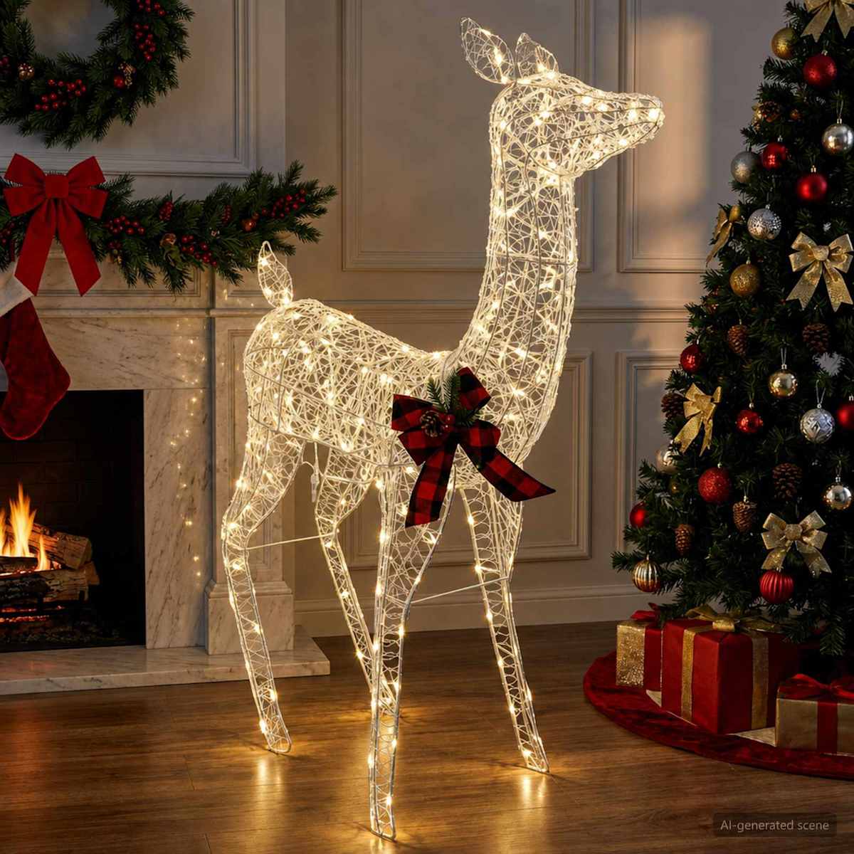 3D Jule Rensdyr LOVIISA 200 LED'er Varm hvid 96 x 40 x 140 cm - Billede 3