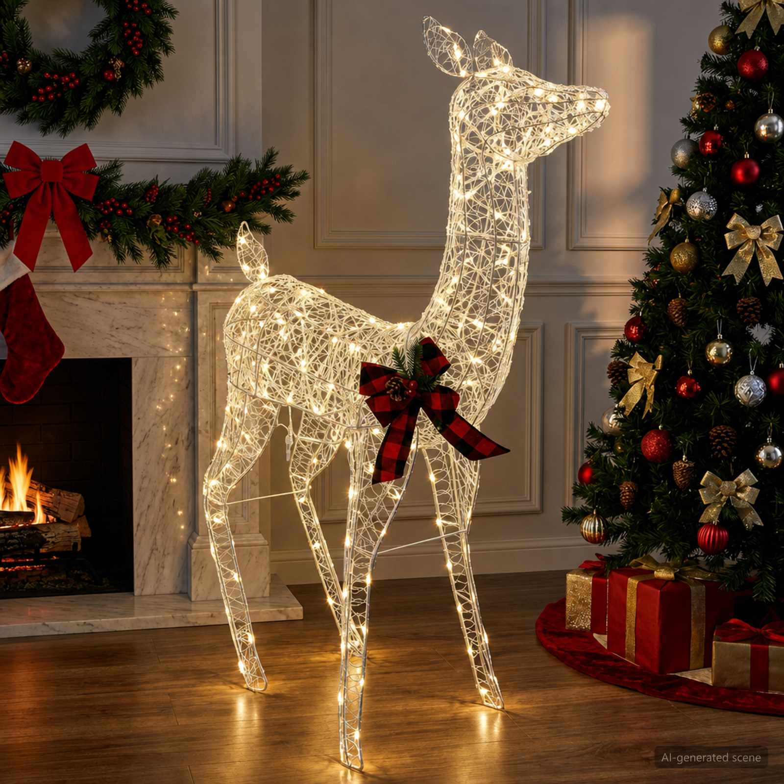 3D božični jelen LOVIISA 200 LED Toplo bela 96 x 40 x 140 cm