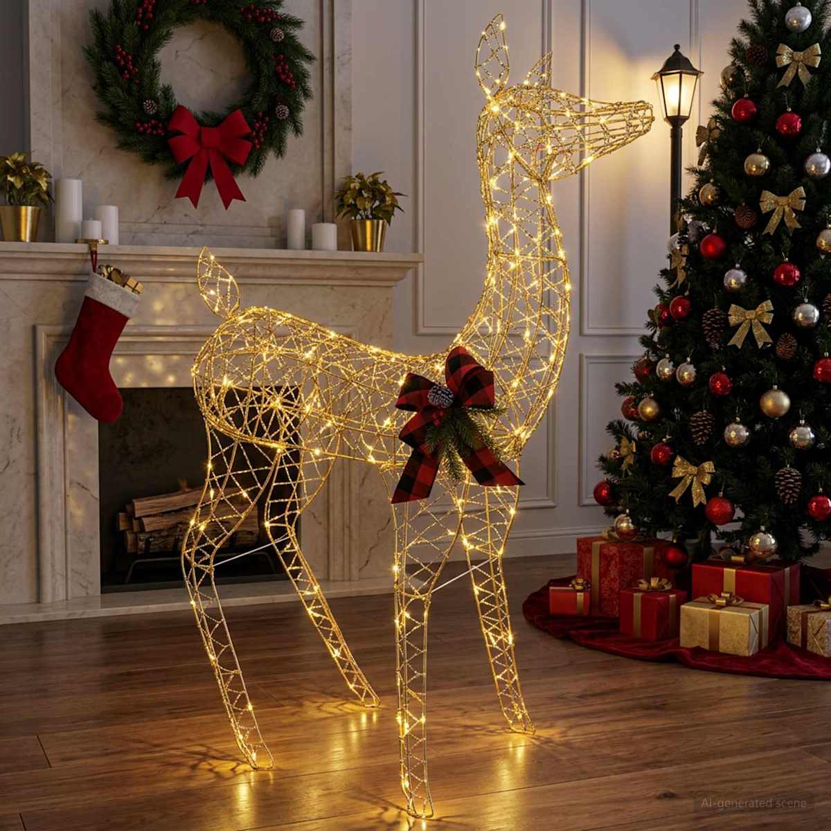 3D Jule Rensdyr LOVIISA 200 LED'er Varm hvid 96 x 40 x 140 cm
