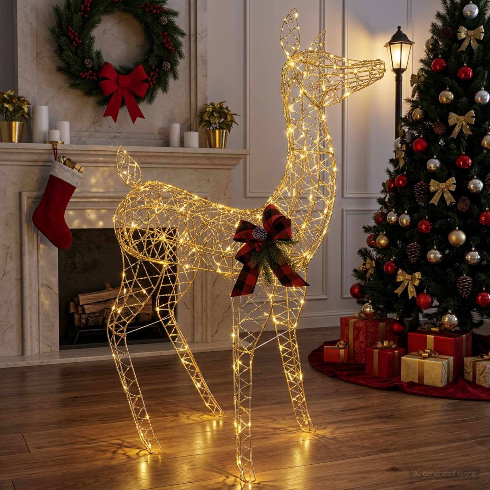 3D božični jelen LOVIISA 200 LED Toplo bela 96 x 40 x 140 cm