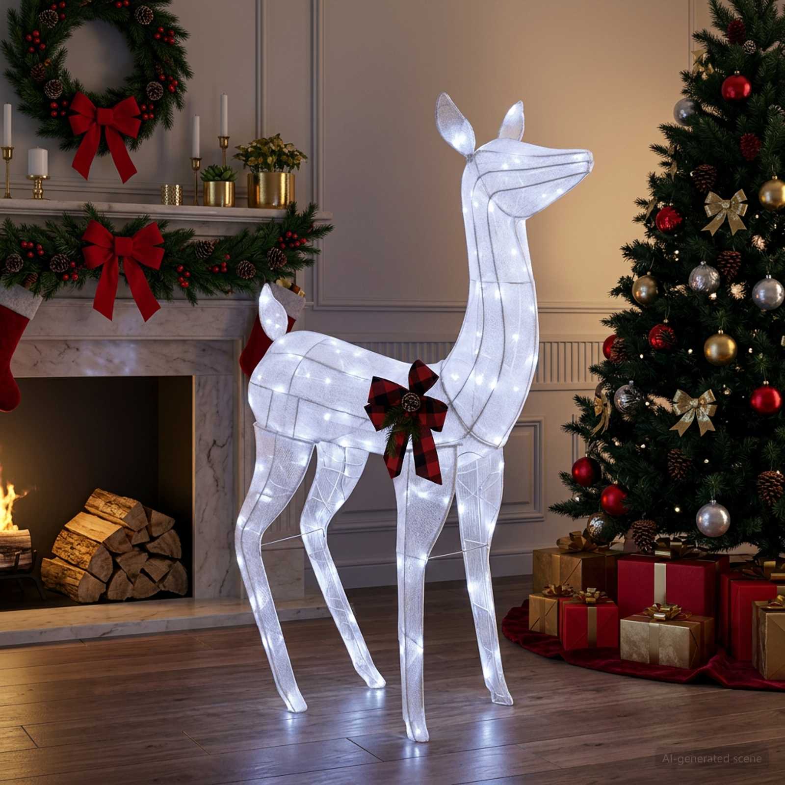 3D božični jelen LOVIISA 200 LED Hladno bela 96 x 40 x 140 cm
