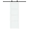 vidaXL Libisev uks 73,5 x 211 cm Tehispuit Valge ja must