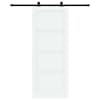 vidaXL Libisev uks 83 x 211 cm Tehispuit Valge ja must