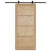 vidaXL Libisev uks 93 x 211 cm Tehispuit Naturaalne ja must