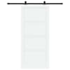 vidaXL Libisev uks 93 x 211 cm Tehispuit Valge ja must