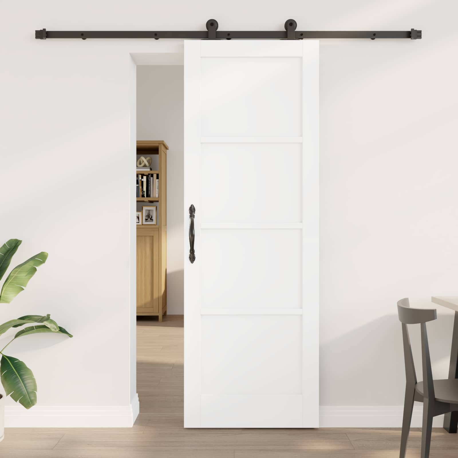 vidaXL Skydedør ORKDAL 73,5 x 211 cm Konstrueret træ Hvid og sort