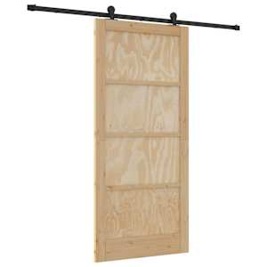 vidaXL Libisev uks ORKDAL 93 x 202 cm Tehispuit Naturaalne ja must