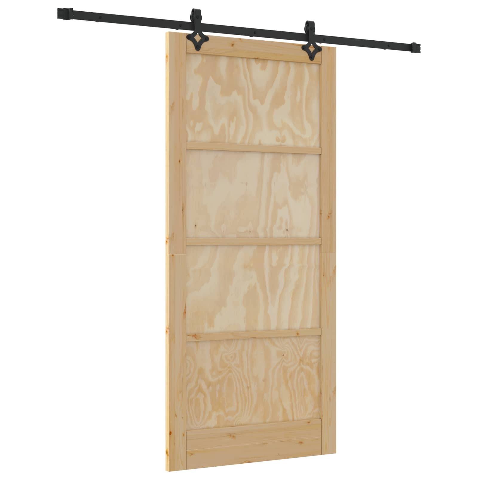 Drsna vrata 93 x 202 cm Inženirski les Naravna in črna