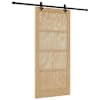 vidaXL Libisev uks 93 x 202 cm Tehispuit Naturaalne ja must