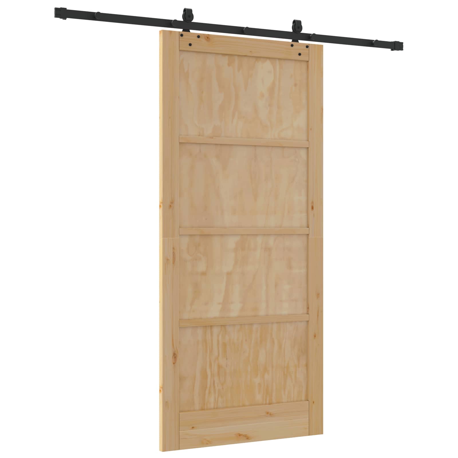 Drsna vrata 93 x 202 cm Inženirski les Naravna in črna