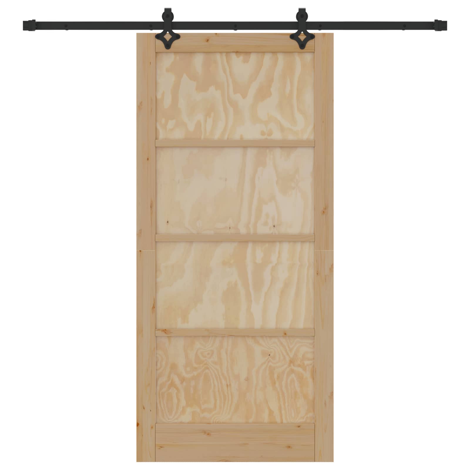 Drsna vrata 93 x 202 cm Inženirski les Naravna in črna