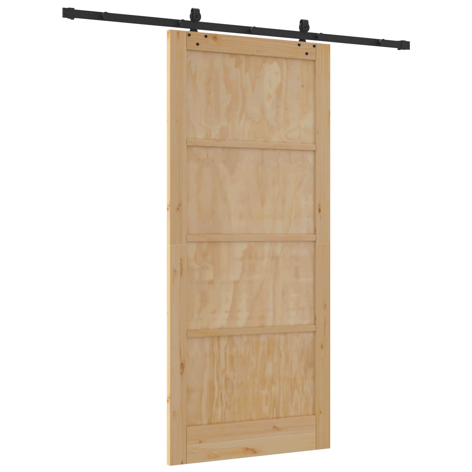 Drsna vrata 93 x 211 cm Inženirski les Naravna in črna