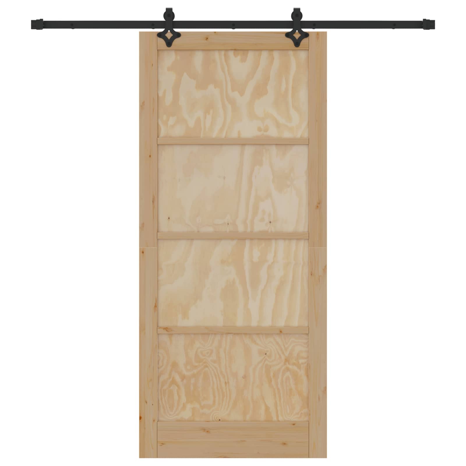 Drsna vrata 93 x 211 cm Inženirski les Naravna in črna