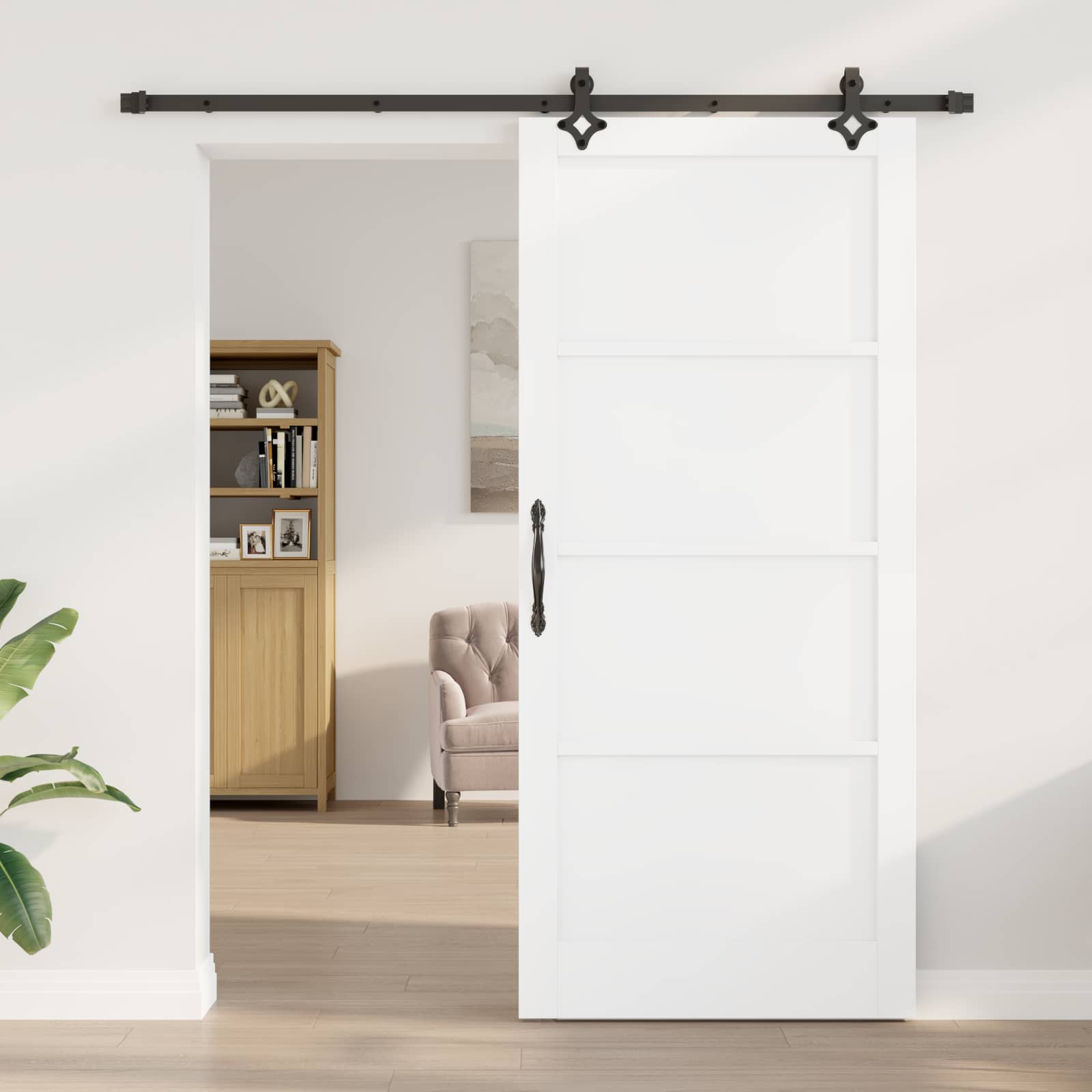 Drsna vrata 93 x 211 cm Inženirski les Bela in črna