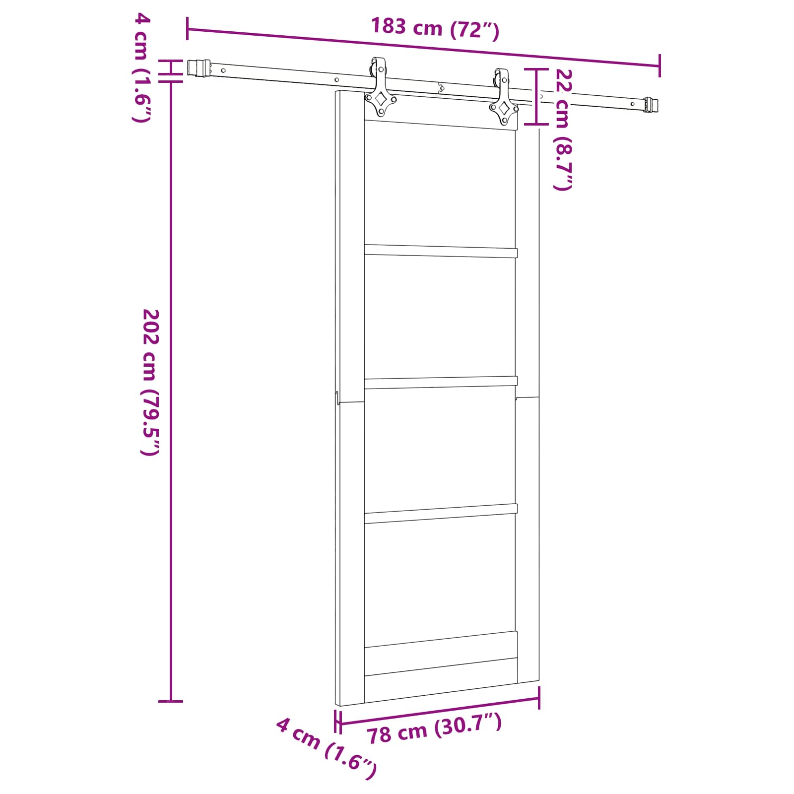 Drsna vrata 78 x 202 cm Inženirski les Bela