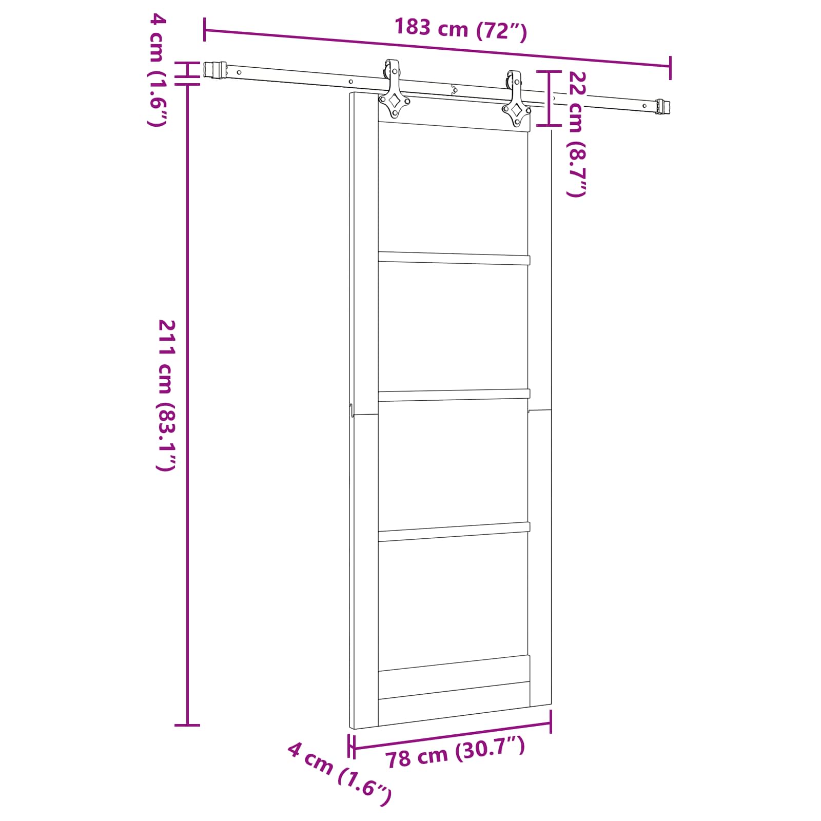 Drsna vrata 78 x 211 cm Inženirski les Bela