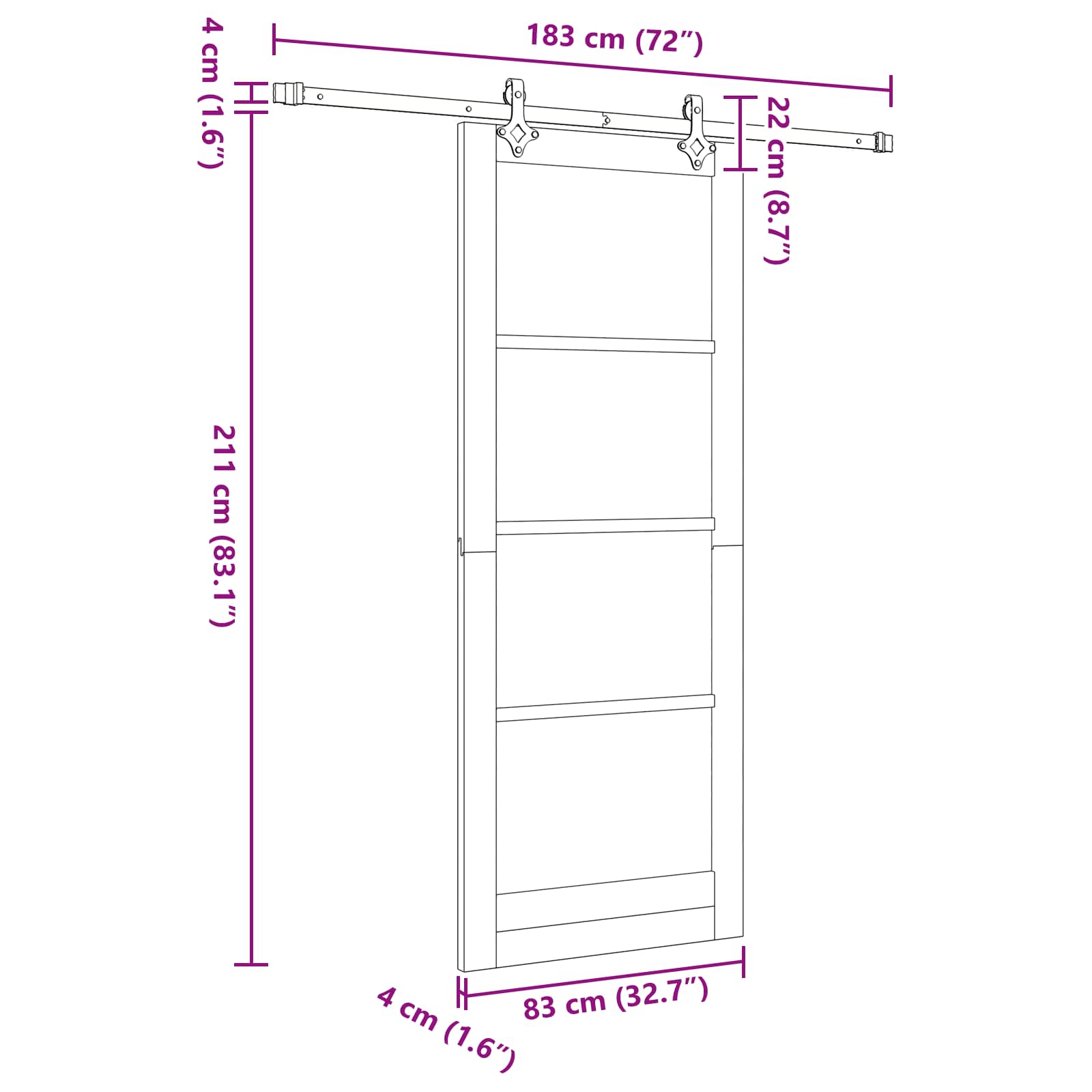 Drsna vrata 83 x 211 cm Inženirski les Bela