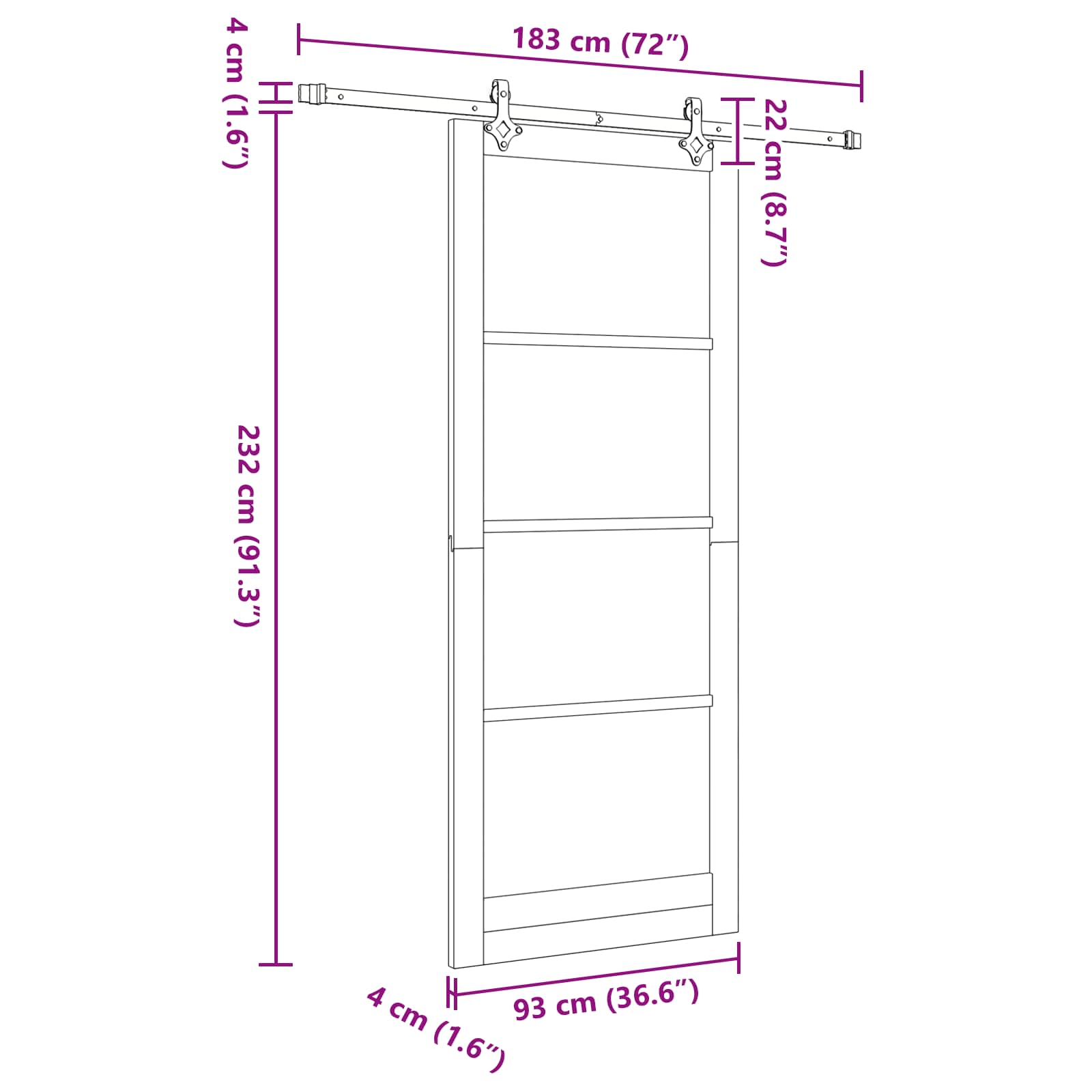 Drsna vrata 93 x 232 cm Inženirski les Bela