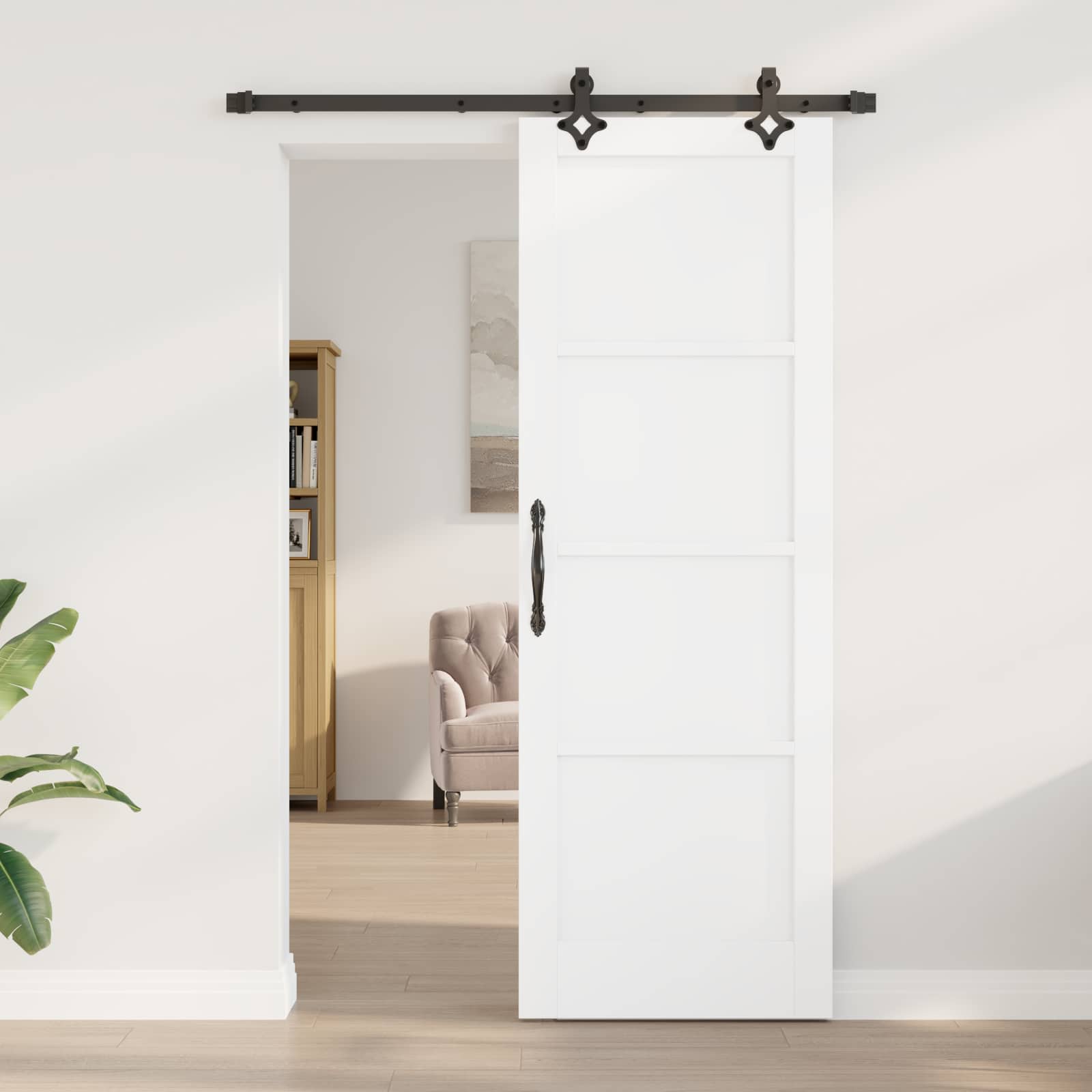 Drsna vrata ORKDAL 73,5 x 211 cm Inženirski les Bela in črna