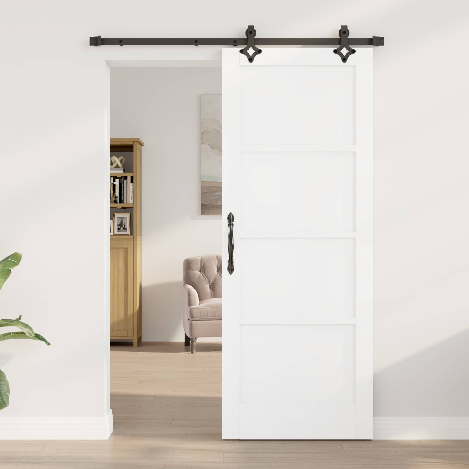 Drsna vrata ORKDAL 78 x 202 cm Inženirski les Bela in črna