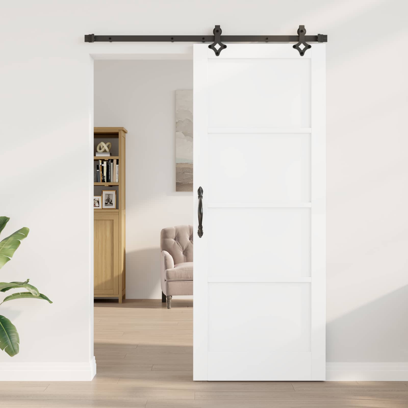 Drsna vrata ORKDAL 83 x 211 cm Inženirski les Bela in črna