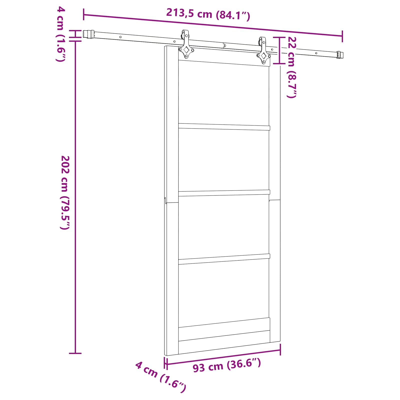 Drsna vrata ORKDAL 93 x 211 cm Inženirski les Naravna in črna