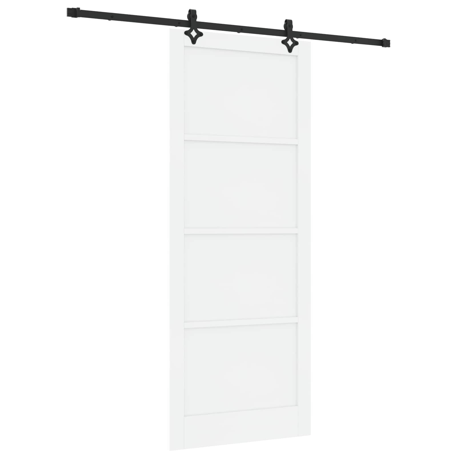 Drsna vrata ORKDAL 93 x 232 cm Inženirski les Bela in črna