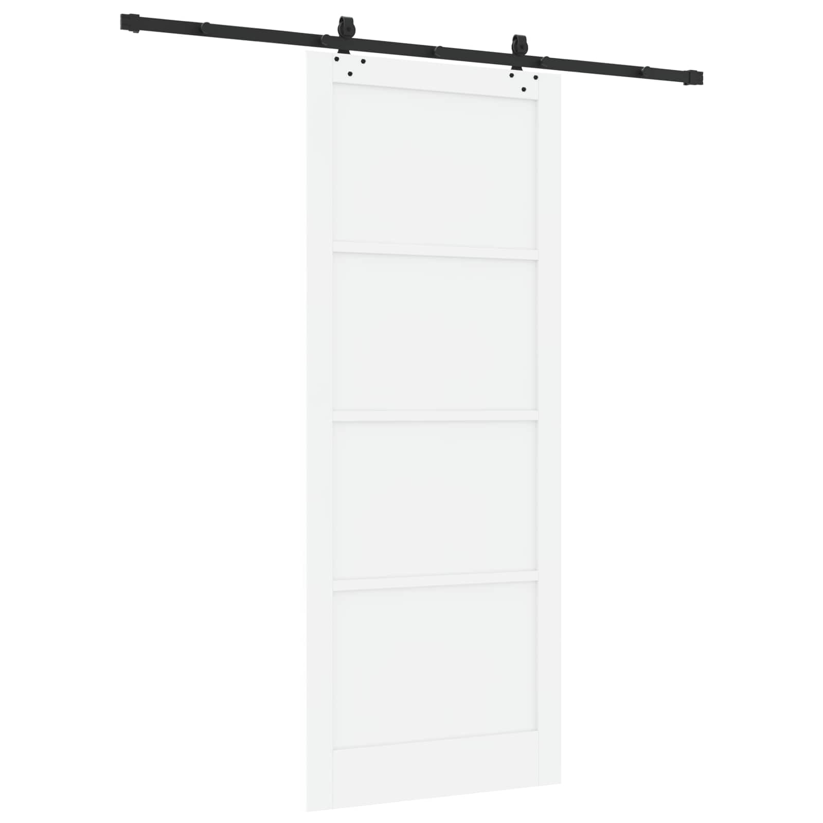 Drsna vrata ORKDAL 93 x 232 cm Inženirski les Bela in črna