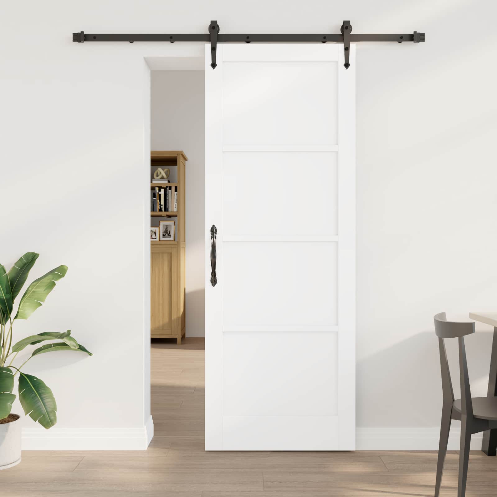 vidaXL Skydedør ORKDAL 78 x 211 cm Konstrueret træ Hvid og sort