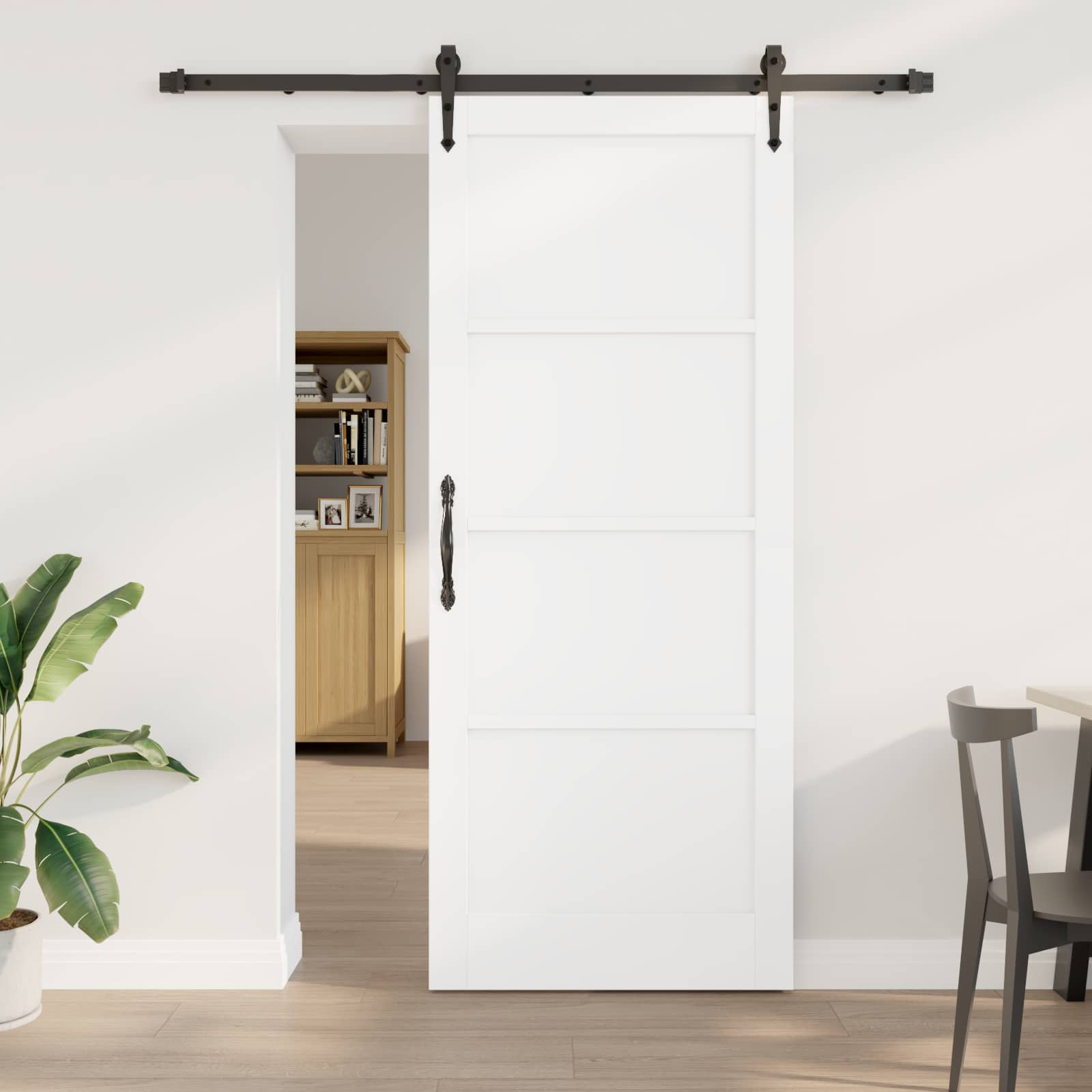 Drsna vrata ORKDAL 86 x 211 cm Inženirski les Bela in črna