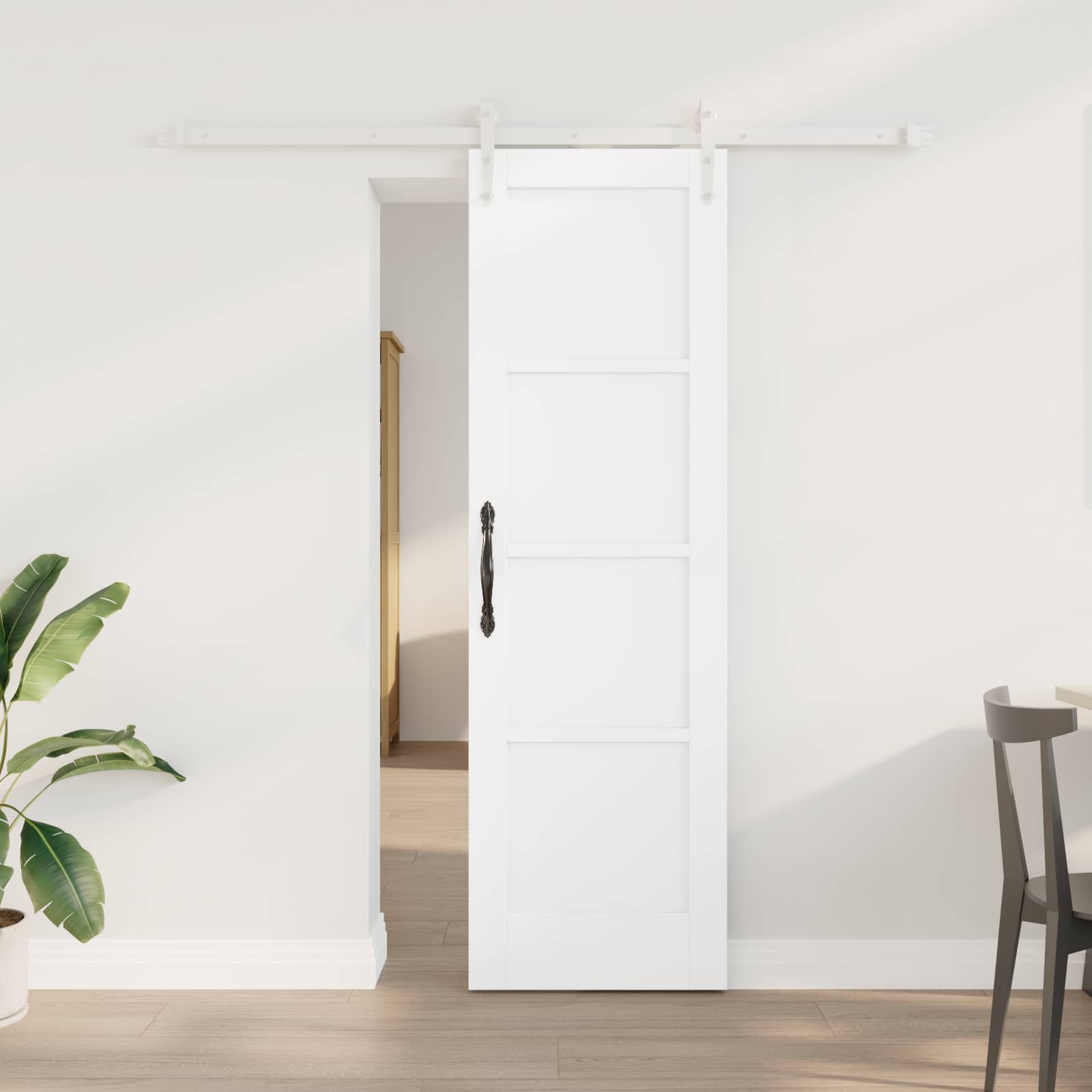 vidaXL Skydedør ORKDAL 61 x 198,5 cm Konstrueret træ Hvid