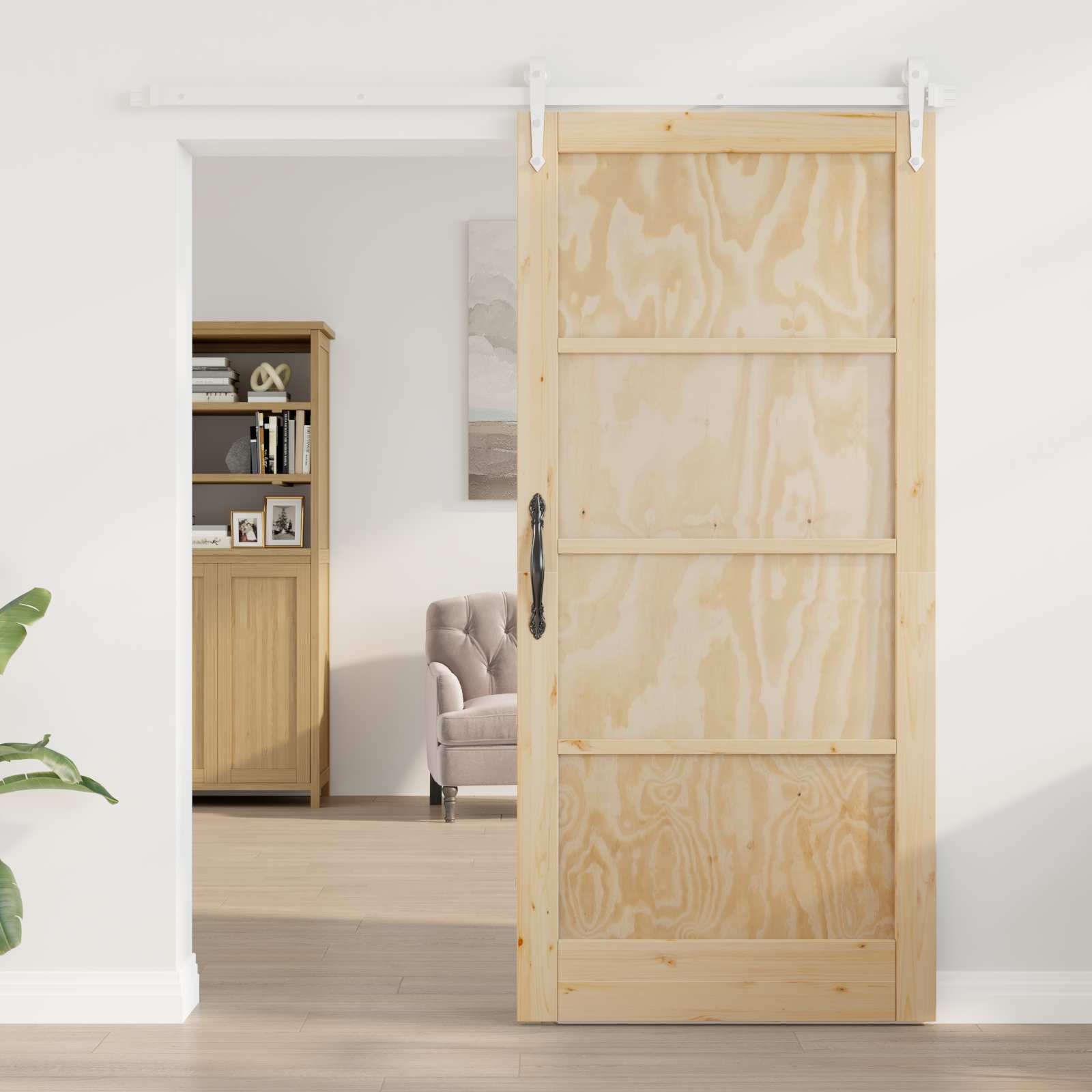 Drsna vrata ORKDAL 93 x 202 cm Inženirski les Naravna in bela
