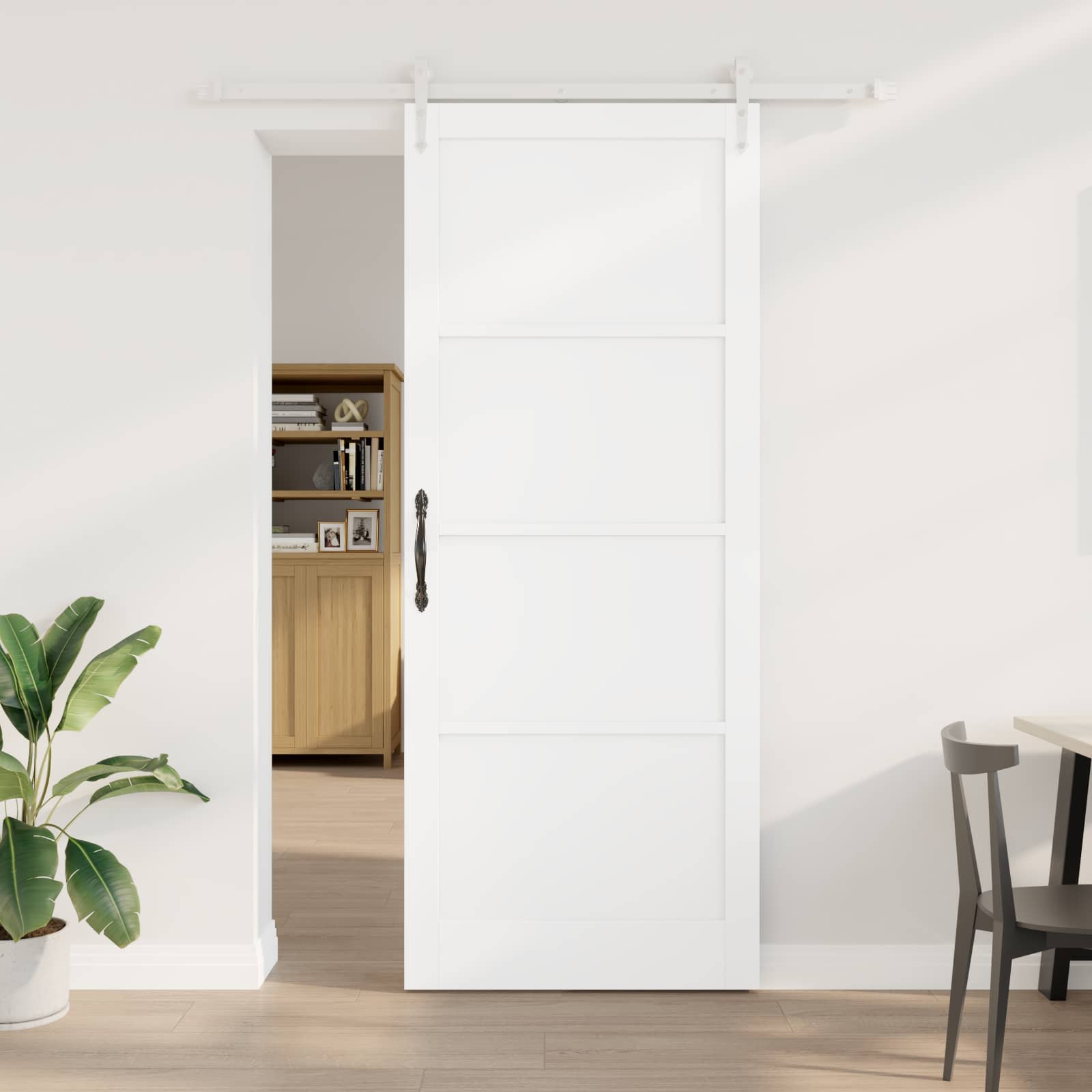 vidaXL Skydedør ORKDAL 93 x 232 cm Konstrueret træ Hvid