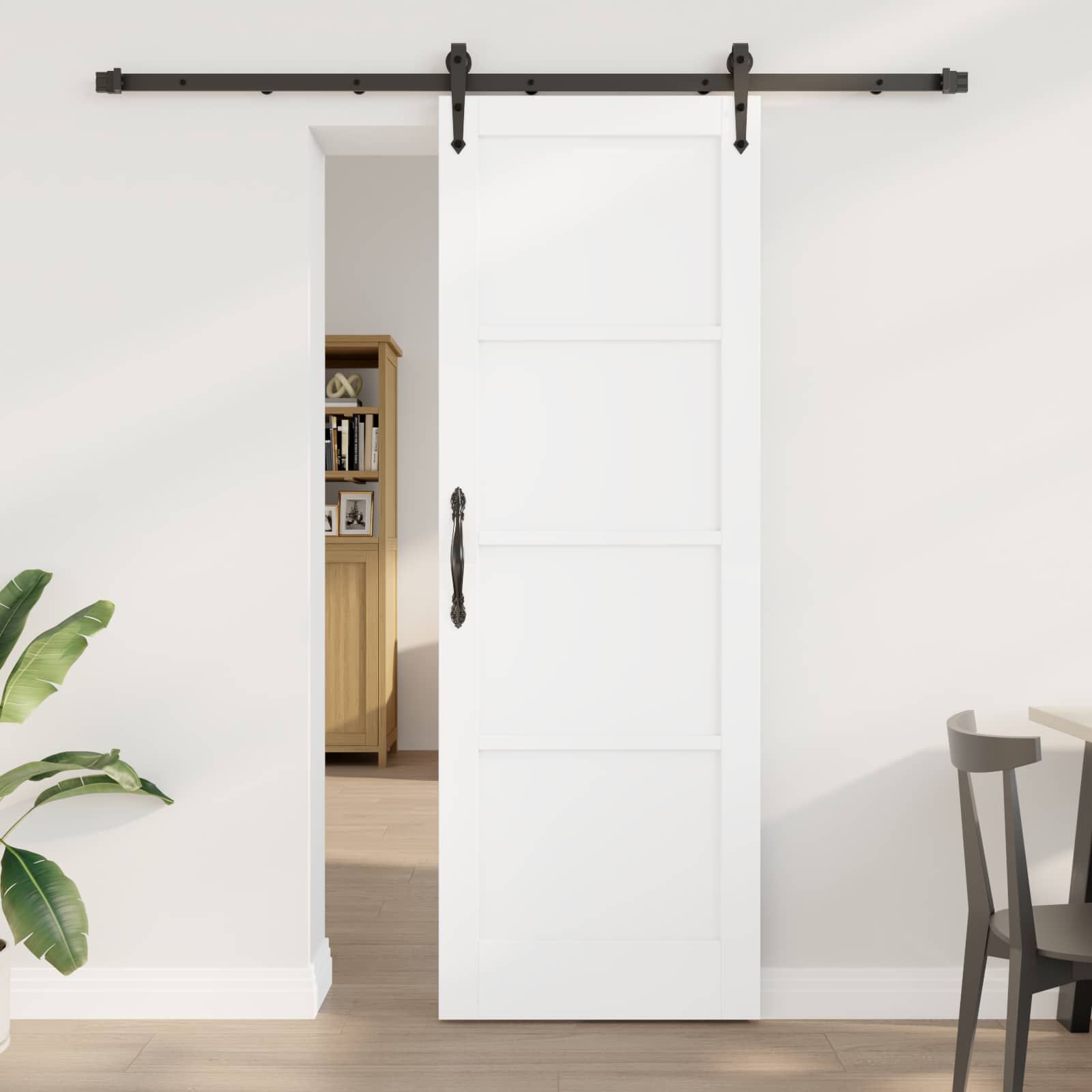 vidaXL Skydedør ORKDAL 73,5 x 211 cm Konstrueret træ Hvid og sort