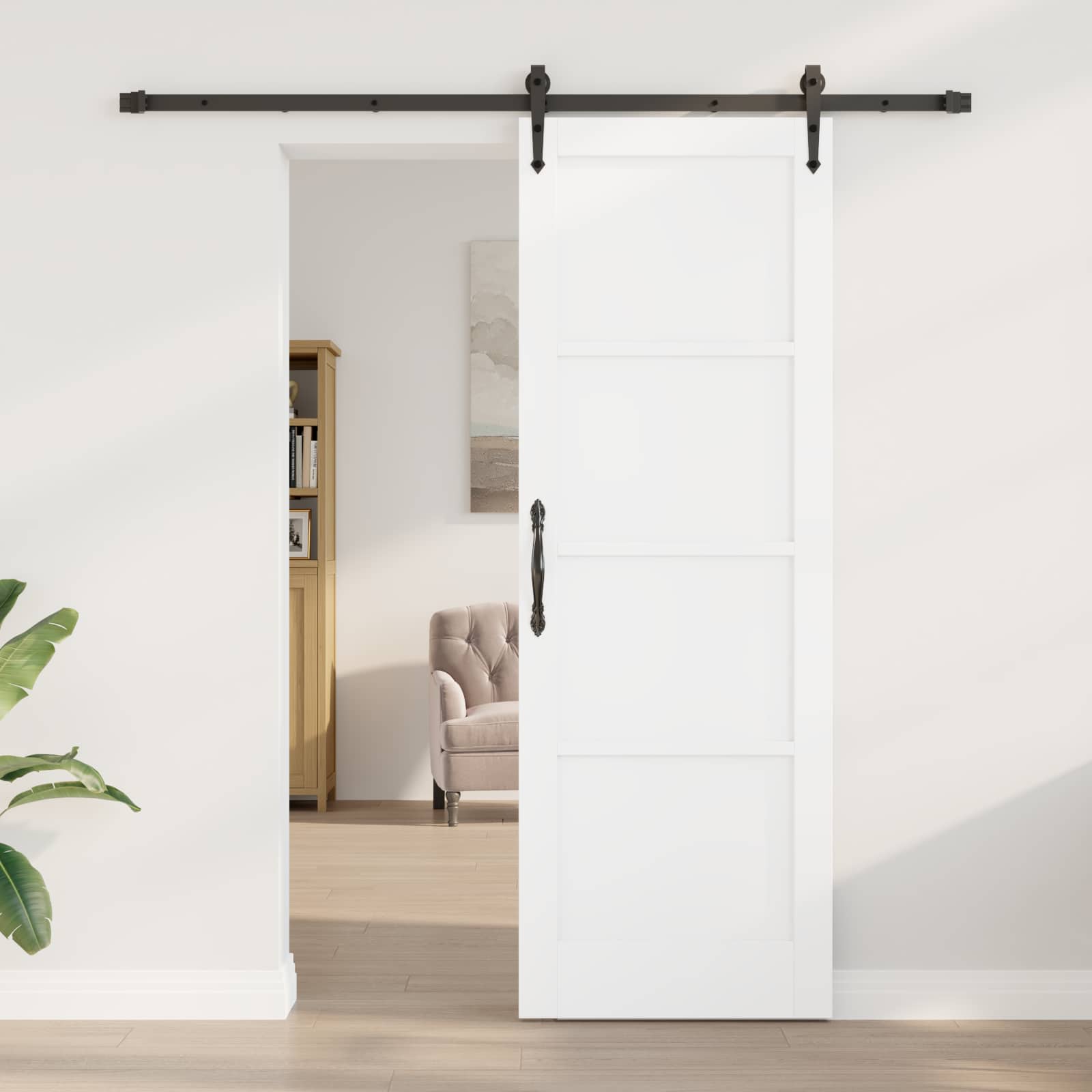 Drsna vrata ORKDAL 73,5 x 211 cm Inženirski les Bela in črna