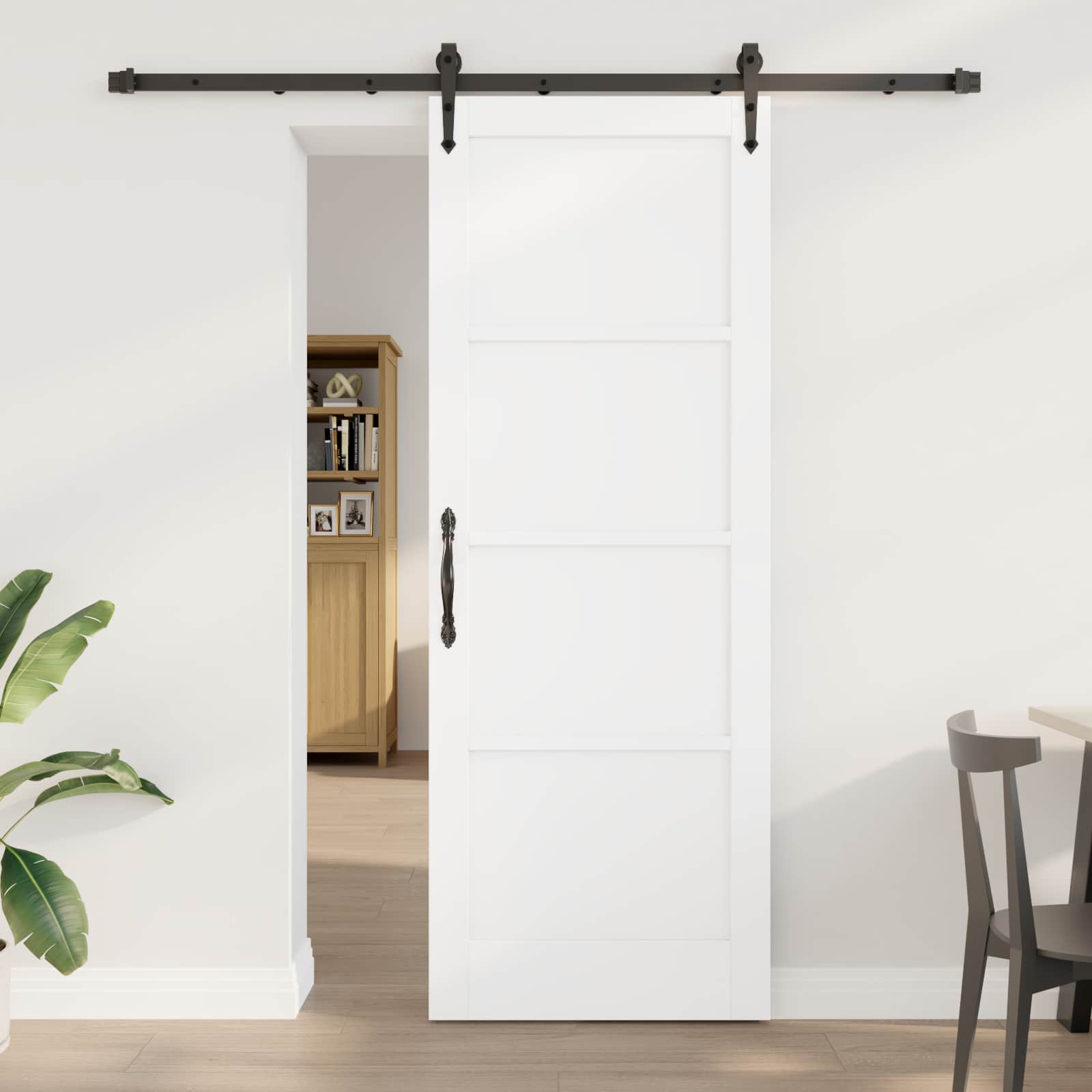 vidaXL Skydedør ORKDAL 78 x 211 cm Konstrueret træ Hvid og sort