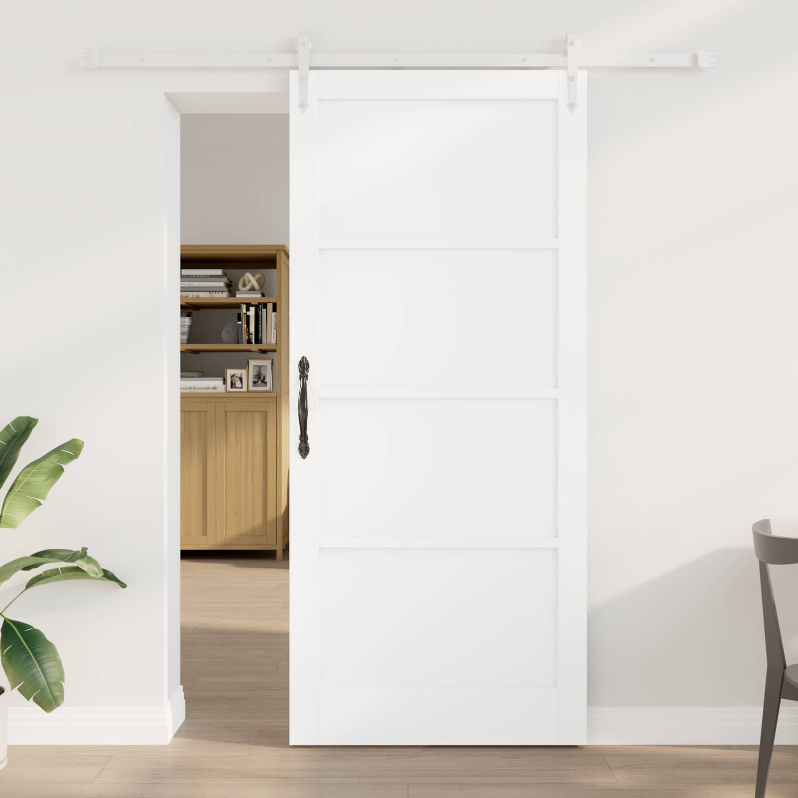 vidaXL Skydedør ORKDAL 93 x 211 cm Konstrueret træ Hvid