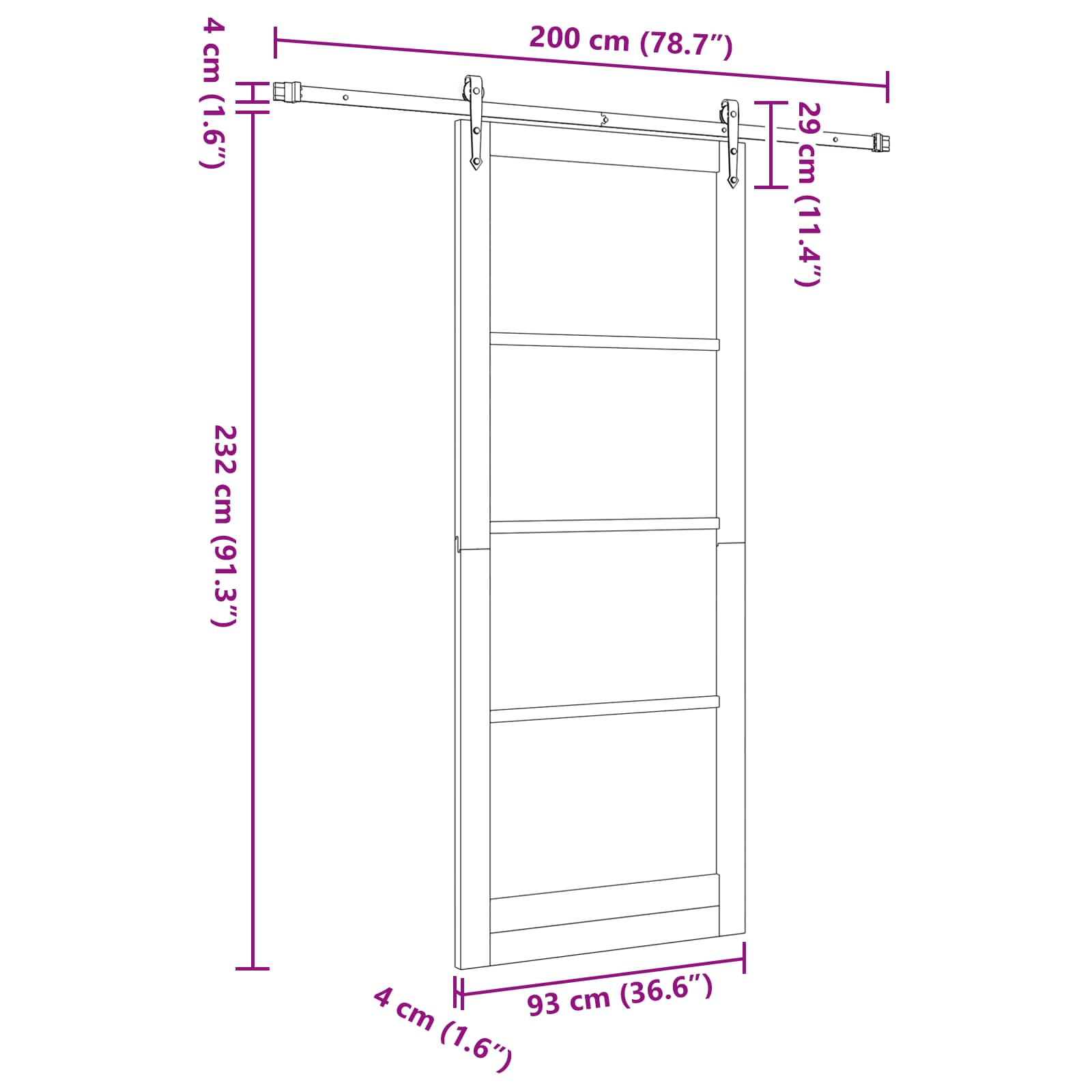 Drsna vrata ORKDAL 93 x 232 cm Inženirski les Bela