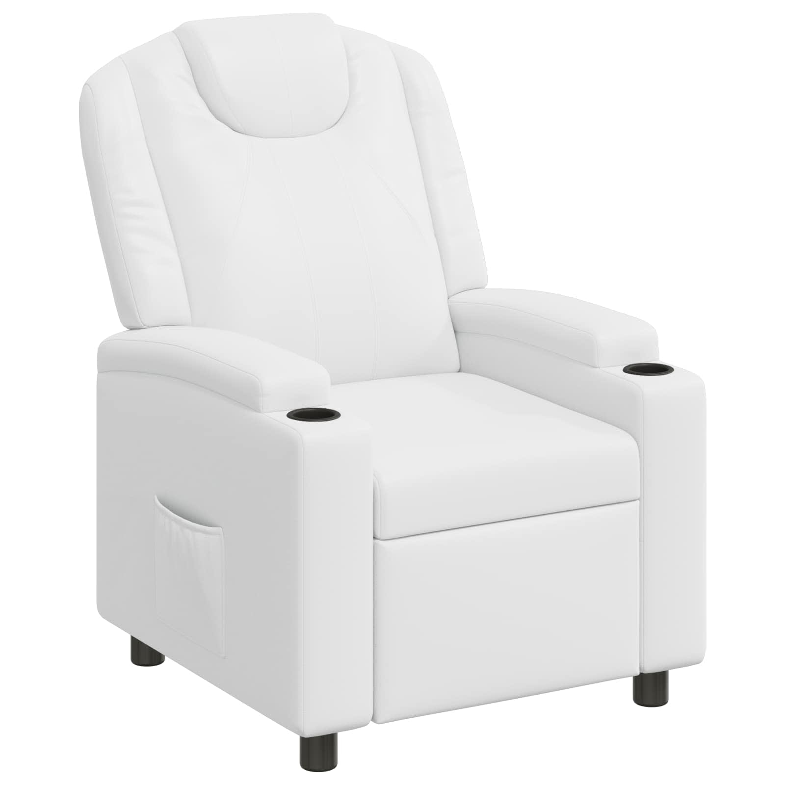 vidaXL Polohovacie kreslo Biela 75 x 95 x 106 cm Látka